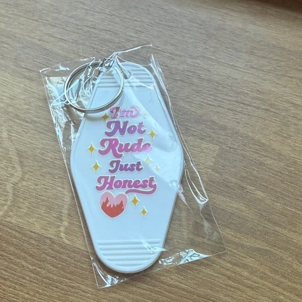Retro Motel Style Keychain‎ Lot Sassy Phrases Y2K Aesthetic Key Tags NEW